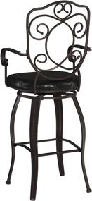 img 3 attached to 🪑 30-Inch Linon Crested Back Swivel Bar Stool