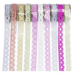 img 4 attached to Washi Tape Lace Pattern: 10 Roll Self-Adhesive Tape Set for DIY Scrapbooking and Decorative Craft