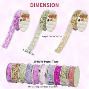 img 3 attached to Washi Tape Lace Pattern: 10 Roll Self-Adhesive Tape Set for DIY Scrapbooking and Decorative Craft