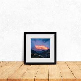 img 2 attached to 🖼️ Tiny Mighty Frames - Square Wood Photo Frame, 11x11 (8x8 Matted) - Black