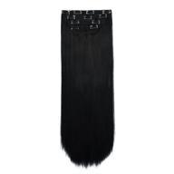 💁 reecho 24" straight long 4 pcs set thick clip in hair extensions – natural black: luxurious length and volume logo