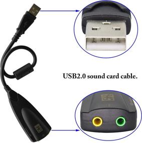 img 2 attached to 🎧 USB External Stereo Sound Adapter - zdyCGTime 7.1 Channel Sound Card Adapter with Headphone Mic Jack - Multi-Function USB 2.0 for Mac, Win 7 PC, Laptop, Desktop