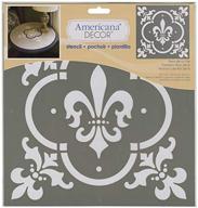 🌸 stylish deco art americana decor stencil: enhance your space with fleur de lis tile in white logo
