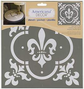 img 1 attached to 🌸 Stylish Deco Art Americana Decor Stencil: Enhance Your Space with Fleur De Lis Tile in White