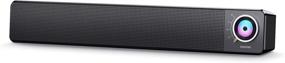 img 4 attached to 🔊 COOCAA Black Computer Speaker: USB Powered Mini Soundbar with Bluetooth, LED Light & Dual Speakers - Compatible for Desktop, PC, Cellphone, Tablet, Laptop