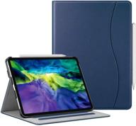 📱 versatile navy fintie case for ipad pro 11" 2021 & 2020: pencil holder, multi-angle viewing, smart stand cover with pocket, auto sleep/wake [supports pencil 2nd gen charging] logo