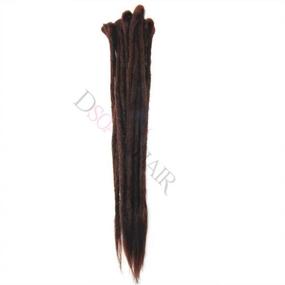 img 3 attached to Dsoar Double Ended Dreadlocks Extensions: Handmade Synthetic Dreads Hair - 20 Inch, 10 Strands/Pack - Locs Crochet Braiding Hair (40 inch, 33#/Chocolate Color)