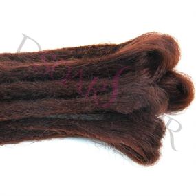 img 2 attached to Dsoar Double Ended Dreadlocks Extensions: Handmade Synthetic Dreads Hair - 20 Inch, 10 Strands/Pack - Locs Crochet Braiding Hair (40 inch, 33#/Chocolate Color)