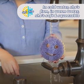 img 1 attached to 🧽 Scrub Mommy: Dual Sided Sponge and Scrubber - Scratch Free for Dishes and Home, Soft/Firm, Odor Resistant - Deep Cleaning, Multi Surface - Dishwasher Safe (1ct)