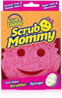 🧽 scrub mommy: dual sided sponge and scrubber - scratch free for dishes and home, soft/firm, odor resistant - deep cleaning, multi surface - dishwasher safe (1ct) logo