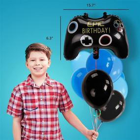 img 2 attached to 🎮 Decorlife Video Game Birthday Party Decorations and Favors Kit for Boys - Complete Pack with Backdrops, Photo Booth Props, Wristbands - Blue (99pcs)