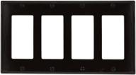 🔲 leviton 80412 4-gang decora/gfci device decora wallplate: brown, standard size, device mount logo
