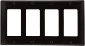 img 1 attached to 🔲 Leviton 80412 4-Gang Decora/GFCI Device Decora Wallplate: Brown, Standard Size, Device Mount