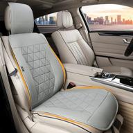 защитное покрывало для автомобильного сиденья kingphenix - 1 штука - роскошное кожаное покрывало только для передних сидений - универсальное противоскользящее автомобильное покрывало для 95% автомобильных сидений - серого цвета. логотип