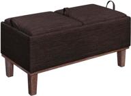 🏮 convenience concepts brentwood storage ottoman, mocha faux linen with brown trays: designs4comfort logo