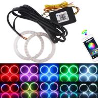 🚘 everbrightt 1 комплект 80mm angel eyes led halo rings lights для автомобильного фары лампа для дневного света с многоколорным rgb, управление по bluetooth через мобильное приложение, 5050 chips circle ring, dc 12v логотип