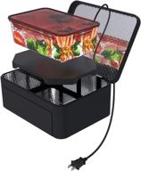 🔥 convenient portable food warmer for adults – aotto portable food warmer, heated lunch boxes, mini oven personal microwave tote, ideal for reheating prepared meals & slow cooking raw food at home, office & kitchen (110v, black) логотип