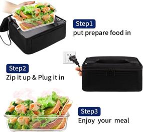 img 2 attached to 🔥 Convenient Portable Food Warmer for Adults – Aotto Portable Food Warmer, Heated Lunch Boxes, Mini Oven Personal Microwave Tote, Ideal for Reheating Prepared Meals & Slow Cooking Raw Food at Home, Office & Kitchen (110V, Black)