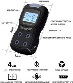 img 2 attached to 🔍 Vzmcov Gas Detector: Rechargeable Portable 4-in-1 Gas Clip - Monitor, Tester, Analyzer - Sound, Light, Shock - 2-Year Detector