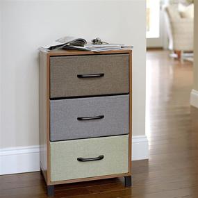 img 3 attached to 🍯 Honey Maple Wooden 3 Drawer Dresser: Storage Night Stand for Household Essentials