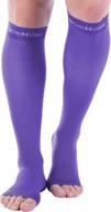 🧦 open toe compression socks by doc miller - 1 pair with 20-30 mmhg support | wide calf & plus size stockings logo