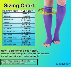 img 3 attached to 🧦 Open Toe Compression Socks by Doc Miller - 1 Pair with 20-30 mmHg Support | Wide Calf & Plus Size Stockings