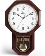 🕒 stylish pendulum wall clock: decorative schoolhouse design, silent & battery operated – ideal for home decor & gifts 18"x11 logo