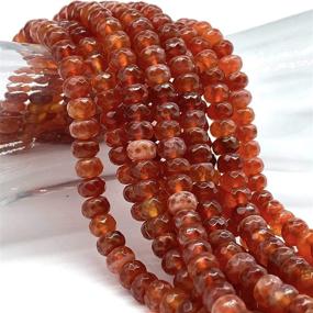 img 3 attached to 🔥 [ABCgems] South-African Fire Agate Healing Energy Beads - Exquisite Spider Web Inclusions - 8mm Faceted Rondelle - Natural Semi-Precious Gemstone - Mohs Hardness 7