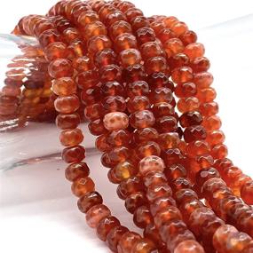 img 1 attached to 🔥 [ABCgems] South-African Fire Agate Healing Energy Beads - Exquisite Spider Web Inclusions - 8mm Faceted Rondelle - Natural Semi-Precious Gemstone - Mohs Hardness 7