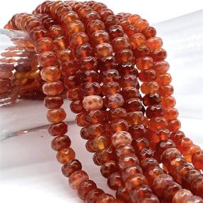 img 2 attached to 🔥 [ABCgems] South-African Fire Agate Healing Energy Beads - Exquisite Spider Web Inclusions - 8mm Faceted Rondelle - Natural Semi-Precious Gemstone - Mohs Hardness 7