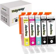 premium mayway ink cartridges 280xl 281xl - ideal for c a k e printers & makers - 5 pack, no photo blue logo