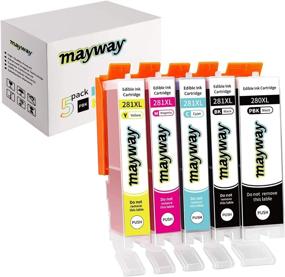 img 4 attached to Premium Mayway Ink Cartridges 280XL 281XL - Ideal for C A K E Printers & Makers - 5 Pack, No Photo Blue