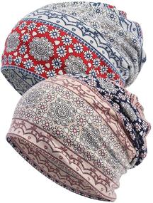 img 4 attached to 🧢 Qunson Women's Baggy Slouchy Chemo Hat Cap Scarf - Optimal Choice for Style and Comfort