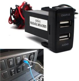 img 3 attached to 🚗 AWADUO Car USB Power Socket with Audio Port for Toyota VIGO - USB Car Power Adapter for 12/X/8/7/6/HTC/BlackBerry/Samsung/Huawei & More