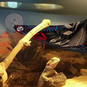 img 3 attached to 🦎 Bearded Dragon Lizard Hammock Set - Reptile Hanging Hammock Triangular Habitat Lounger Bridge - Decorative Reptile Hammock Accessories for Lguanas, Anoles, Geckos, Chameleons, and Hermit Crabs
