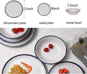 img 3 attached to 🍽️ Durable Melamine Dinnerware Set: 12 Piece Outdoor Dishwasher Safe Plates and Bowls