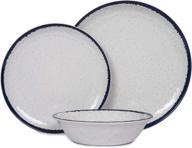 🍽️ durable melamine dinnerware set: 12 piece outdoor dishwasher safe plates and bowls логотип