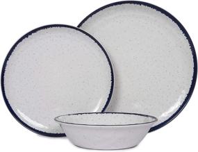 img 4 attached to 🍽️ Durable Melamine Dinnerware Set: 12 Piece Outdoor Dishwasher Safe Plates and Bowls