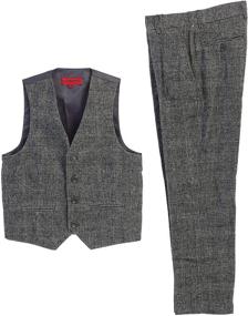 img 4 attached to 👖 Gioberti Piece Tweed Plaid Pants: Stylish Boys' Clothing and Suits & Sport Coats