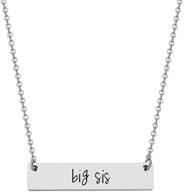 👭 jjtzx sister bar necklace set: perfect new big sister gift - lil sis &amp; big sis hand stamped bar necklace logo