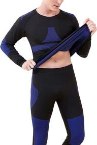 img 3 attached to JoofEric Thermal Underwear Fleece Black T32 Sports & Fitness