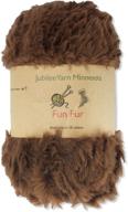 bamboomn chestnut brown chunky fluffy faux fur eyelash yarn 🎋 - 100% polyester - 100g per skein - set of 2 skeins logo
