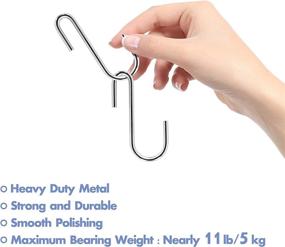 img 2 attached to 🔗 Versatile Silvery S Hooks: Ideal for Kitchen, Bathroom, and Plant Organization (2 4 Inch)