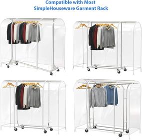 img 3 attached to 👗 Protective Clear Cover for Simple Houseware Garment Rack - Keep Clothes Dust-Free and Organized