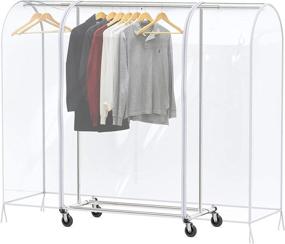 img 4 attached to 👗 Protective Clear Cover for Simple Houseware Garment Rack - Keep Clothes Dust-Free and Organized