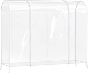 img 1 attached to 👗 Protective Clear Cover for Simple Houseware Garment Rack - Keep Clothes Dust-Free and Organized