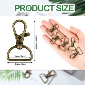 img 1 attached to 🔗 35-Pack 25mm Swivel Clasps Lanyard Snap Hooks with D Rings for Keychains, Purses, Crafts - Bronze Metal Hook Clasps for Sewing Craft Projects - Keychain Clip & Lobster Claw Clasp Hardware