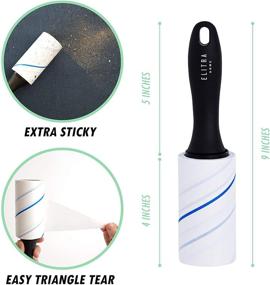 img 3 attached to Elitra Extra Sticky Pet Hair Lint Roller - Reusable Lint Remover for Clothes, Floors & Furniture with 450 Sheets and Refills