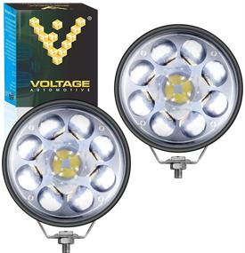 img 4 attached to 🚧 Voltage Automotive 5-Inch Round LED High Low Beam Fog Driving Light Spot Work Pods for Off Road Truck 4x4 Jeep SUV
