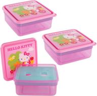 convenient and adorable: hello kitty lunch box set (3 pack) - 26oz zak design and sanrio plastic food storage containers with freezer packs for meal prep логотип